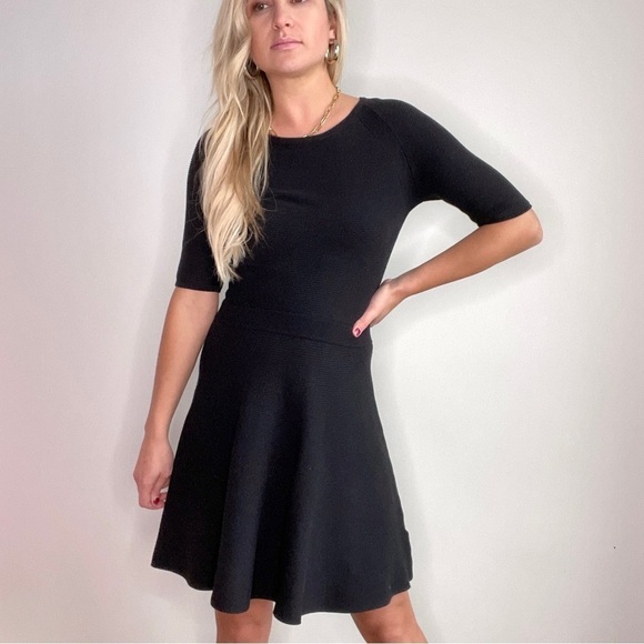 Trina Turk Black Ripped Fit and Flare Dress - Picture 9 of 15